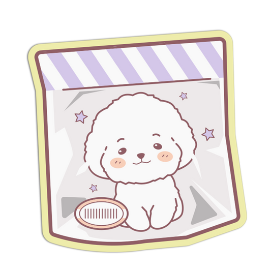 Poodle Treat Pouch Cute Packed Sticker