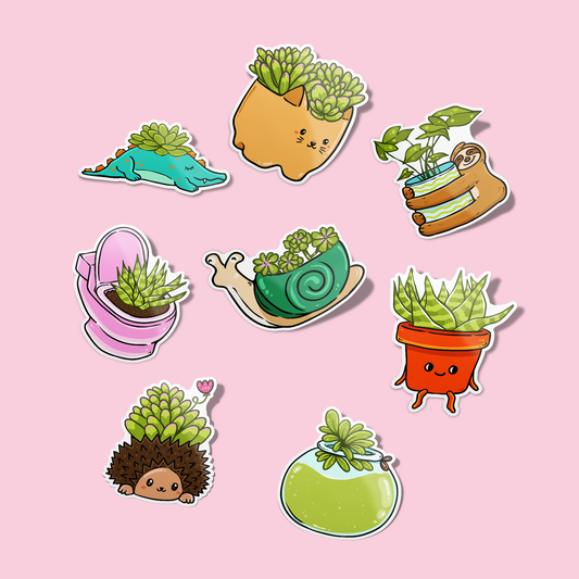 Cute Plants Collection Sticker Pack