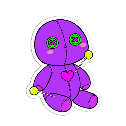 Pink Heart - Cute Voodoo Dolls Sticker