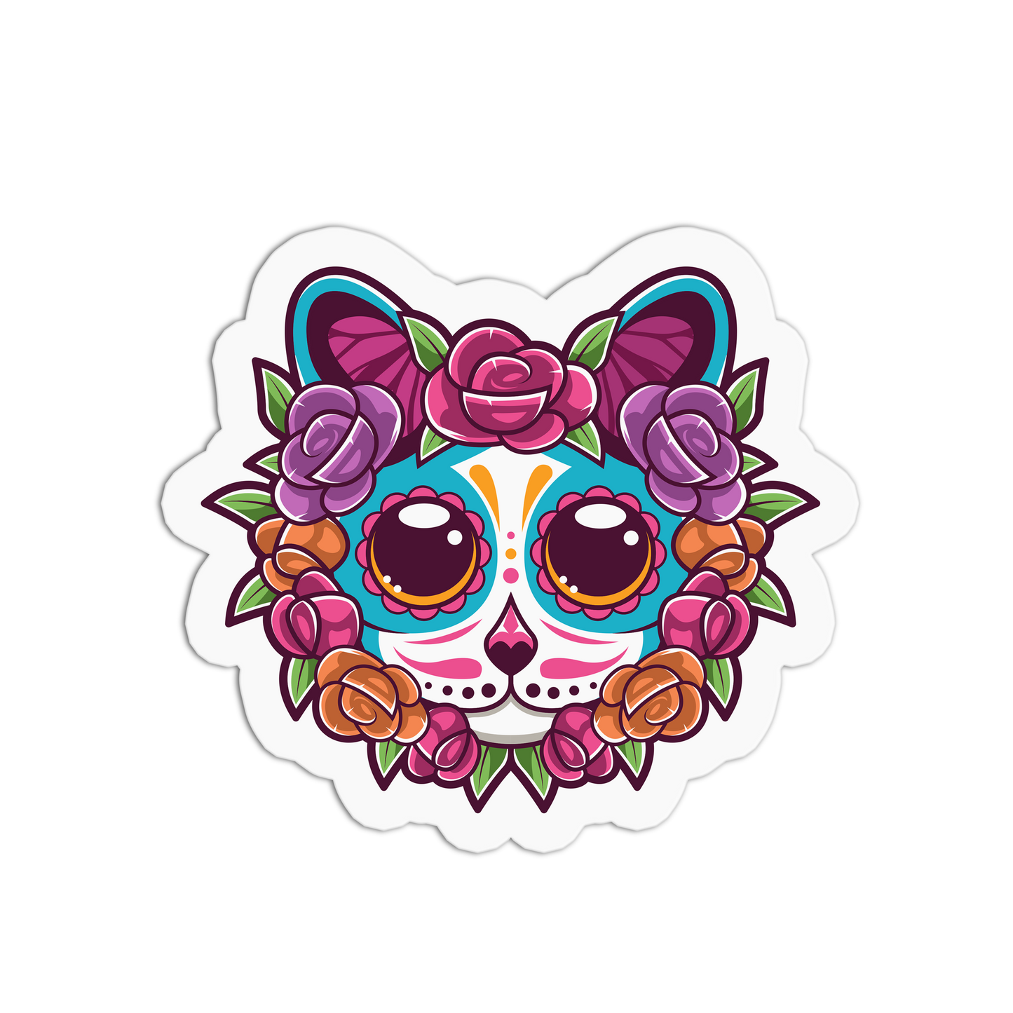 Eyed Spirit Cat Day of the Dead Stickers