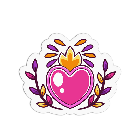 Leaf Heart Day of the Dead Stickers