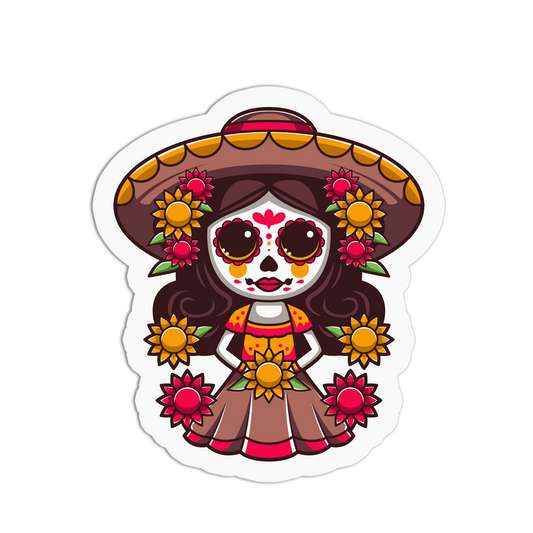 Petite Catrina Day of the Dead Stickers