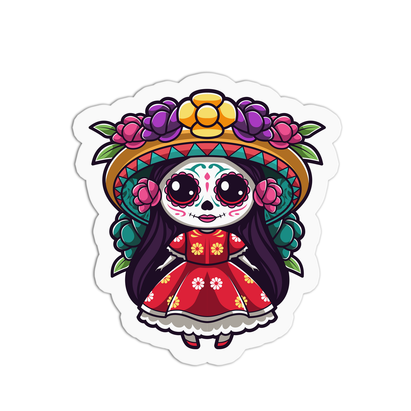 Festive Bloom Day of the Dead Stickers