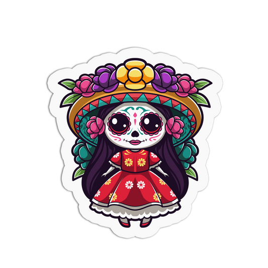 Festive Bloom Day of the Dead Stickers