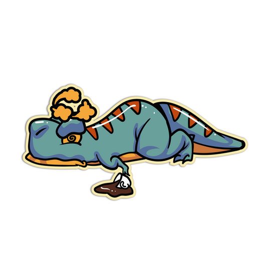 Colorful cartoon dinosaur on a white background
