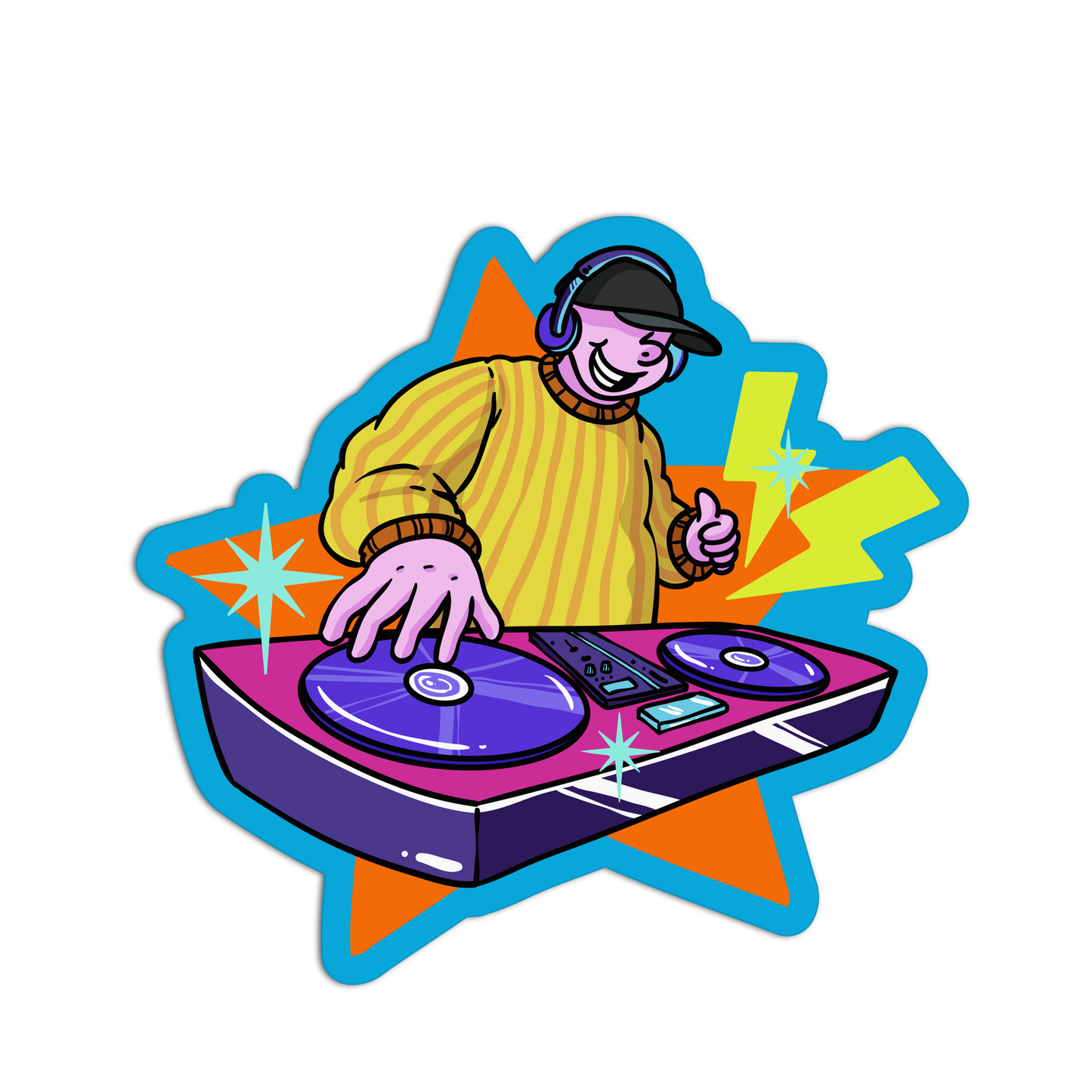 The Happy Headliner DJ Set Stickers