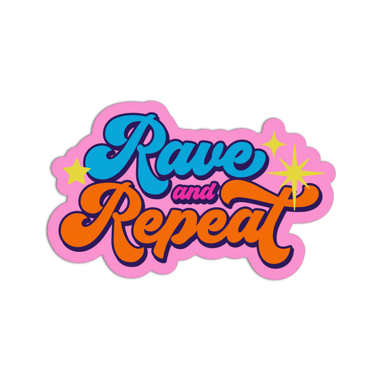 Rave and Repeat DJ Set Stickers