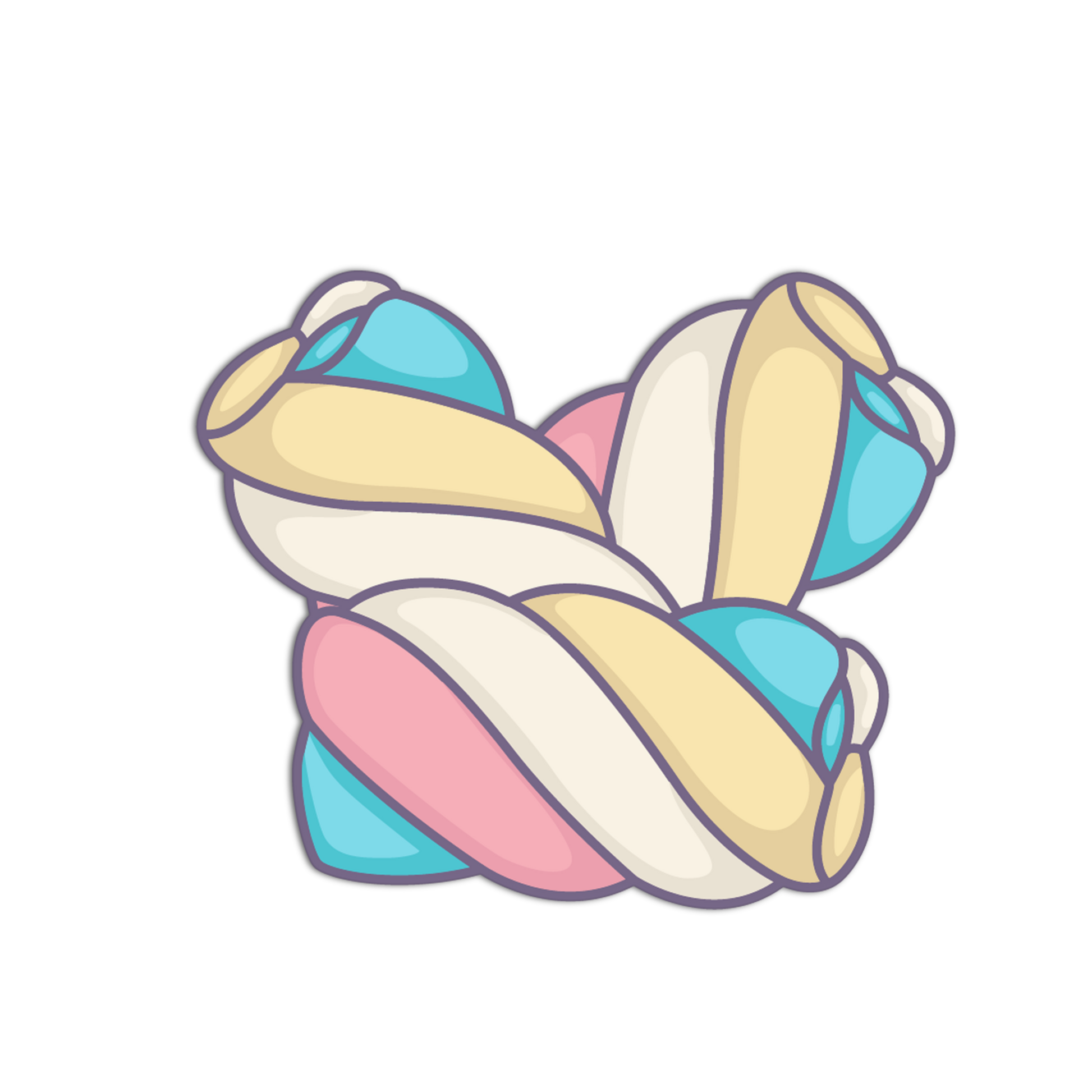 Colorful knot design on a white background