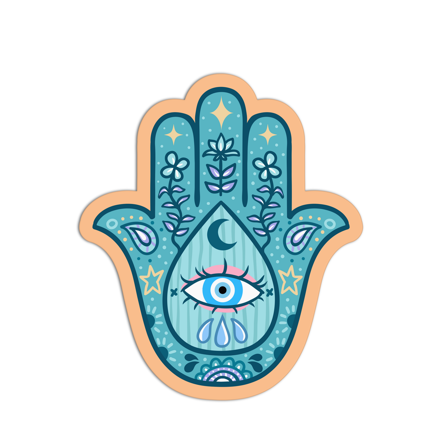 Lunar Palm Evil Eye Sticker