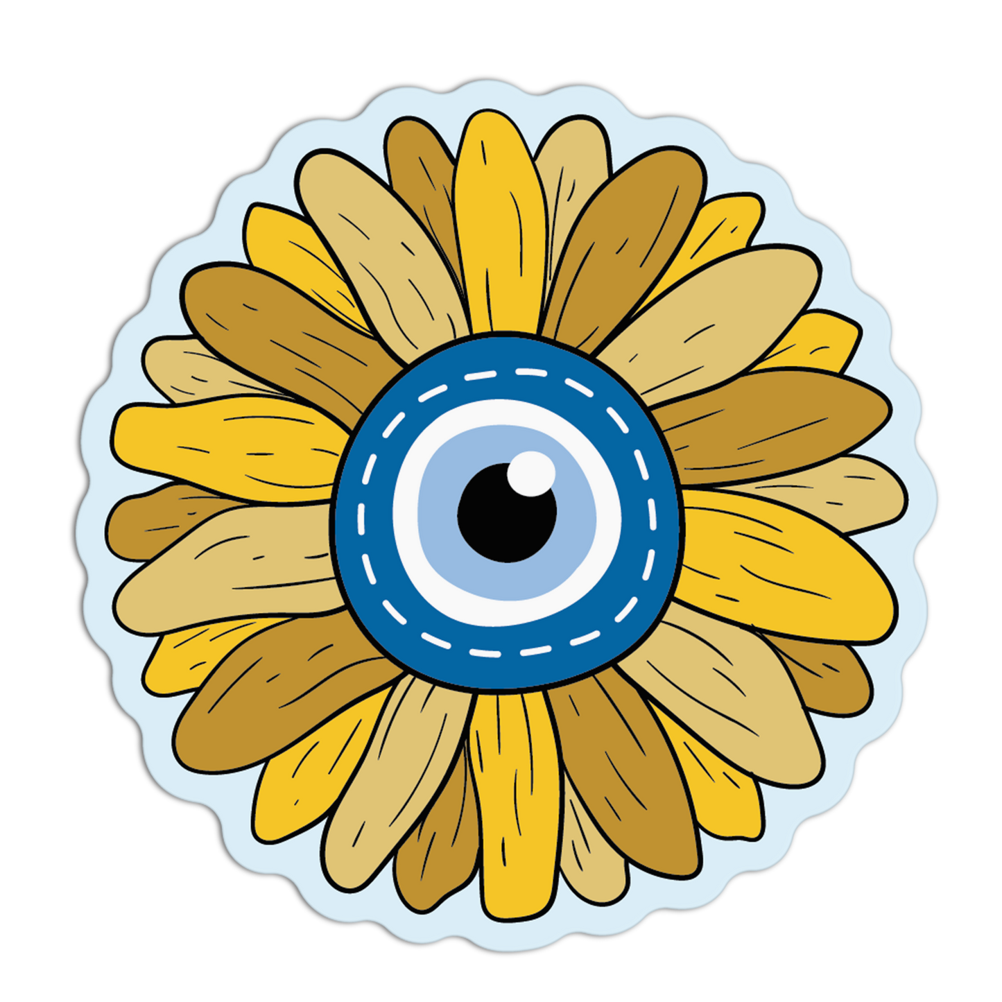 Sunflower Evil Eye Sticker