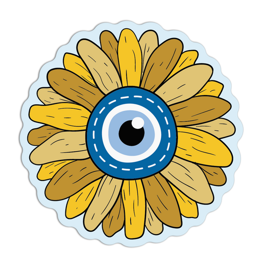 Sunflower Evil Eye Sticker