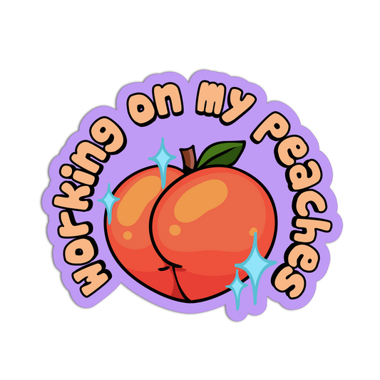 Working On My Peaches Exercise Sticker