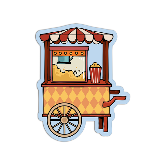 Popcorn Cart Fair Carnival Sticker