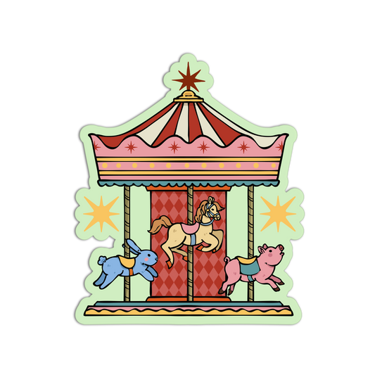 Merry Go Round Fair Carnival Sticker