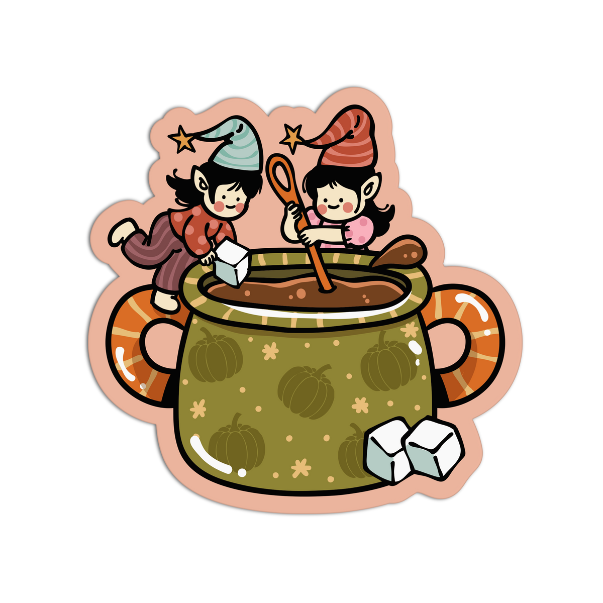 Elves Brewing Coquette Coffee Matcha Sticker