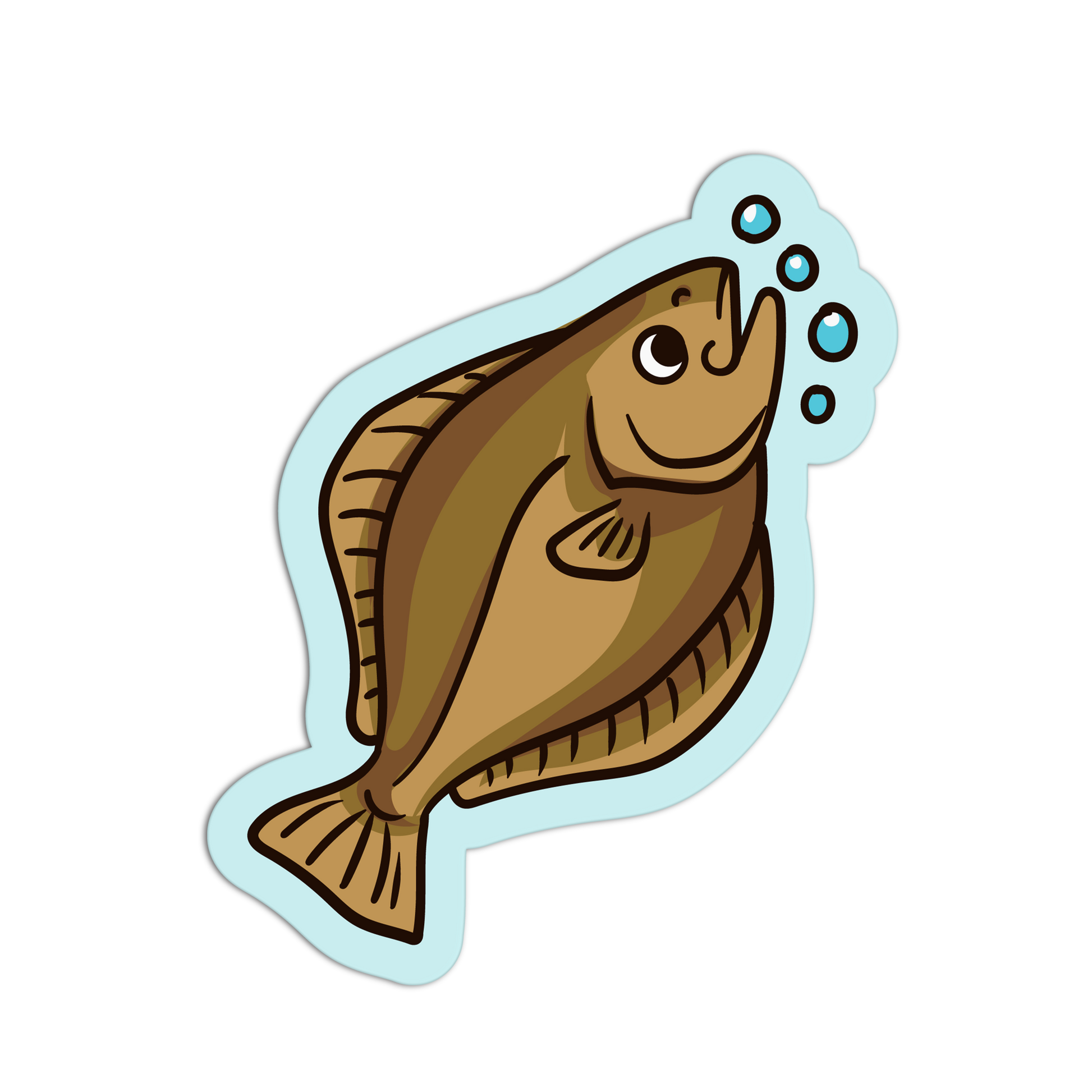 Cartoon fish with a happy expression on a transparent background