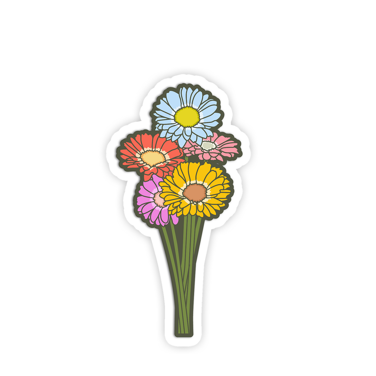 Colorful bouquet of flowers on a white background