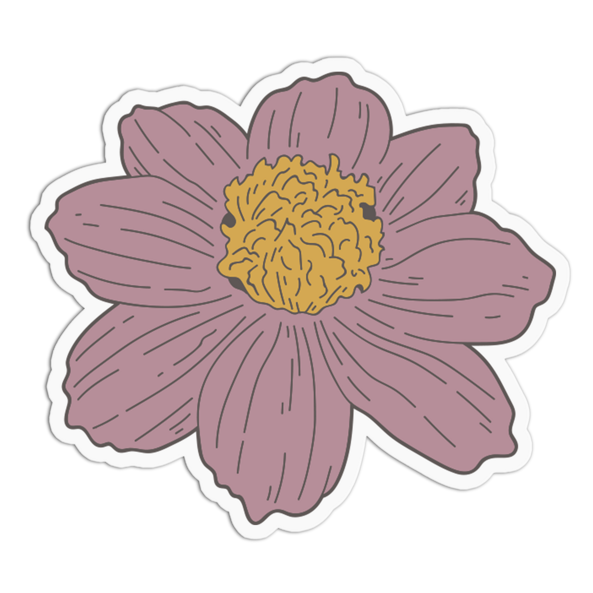 Dusty Mauve Cosmos - Flower Sticker