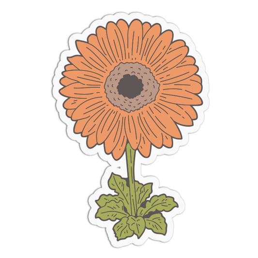 Orange Gerbera Daisy - Flower Sticker