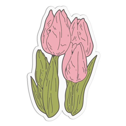Pretty Pink Tulip - Flower Sticker