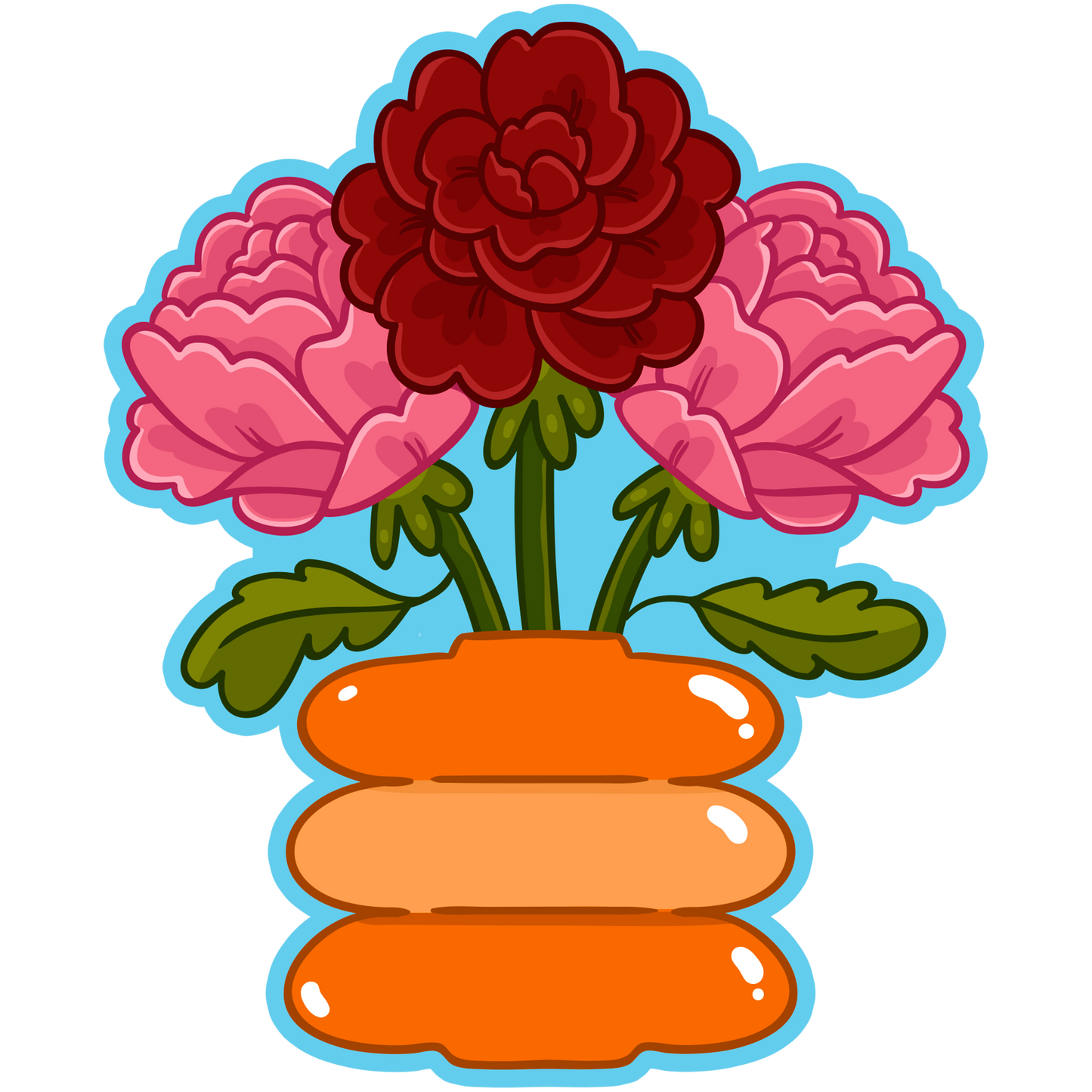 Sunset Tier Flowers Stickers