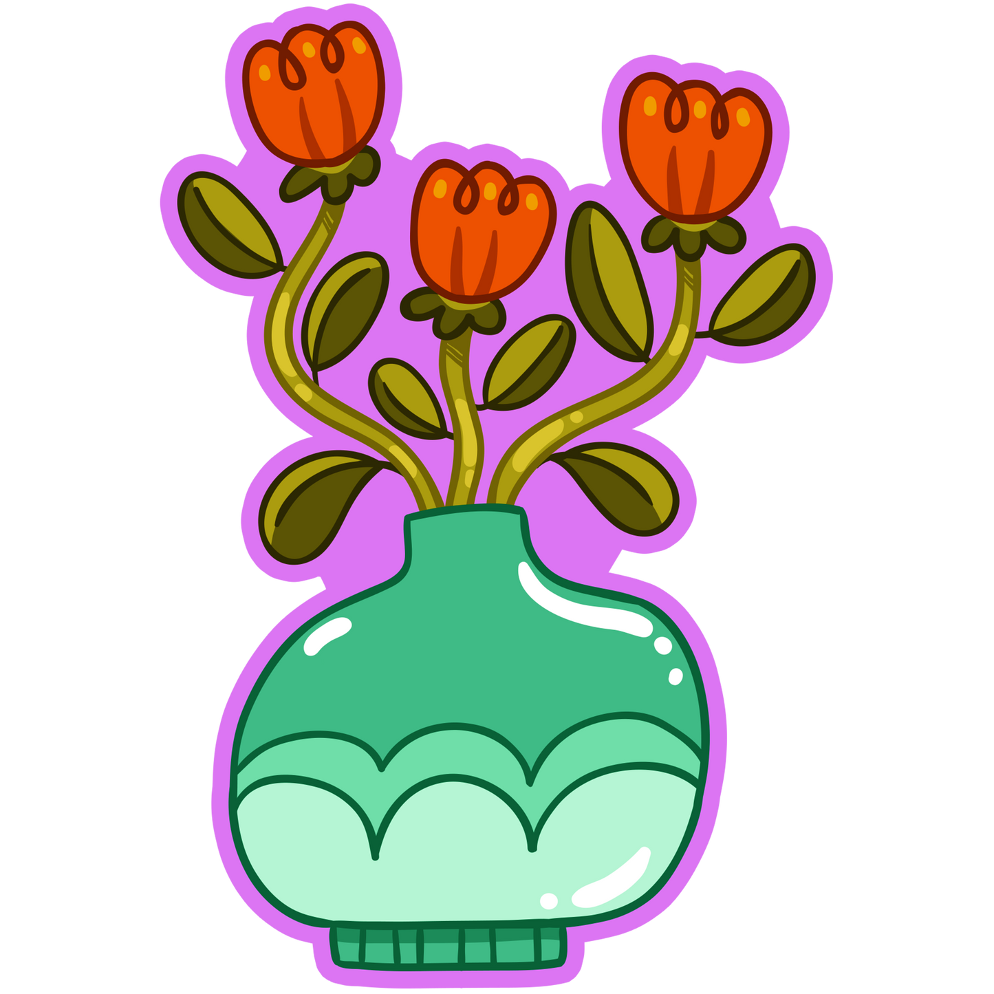 Tangerine Tulip Flowers Stickers