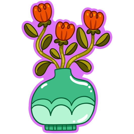 Tangerine Tulip Flowers Stickers