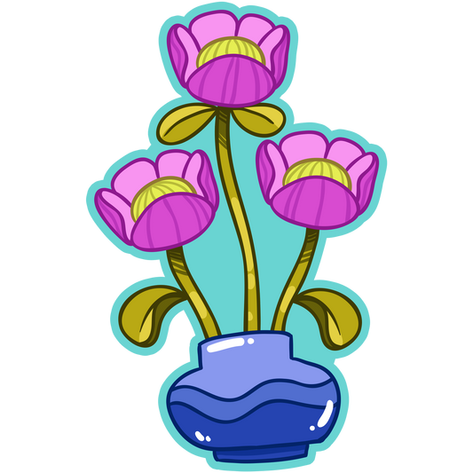 Violet Velvet Flowers Stickers