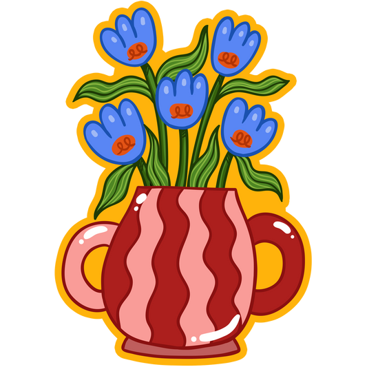 Periwinkle Punch Flowers Stickers