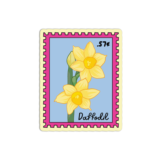Cerulean Spring Daffodil Stamp Sticker