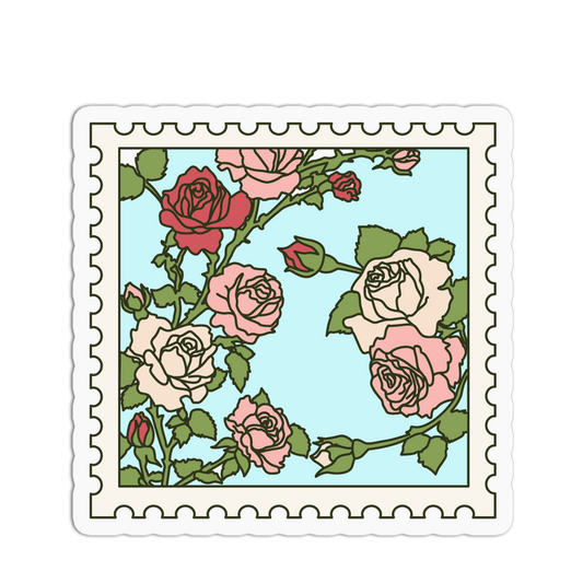 Climbing Rose Garden Flower Stamp Sticker