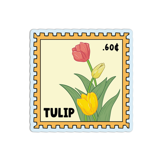 Tulip Token Floral Stamp Sticker