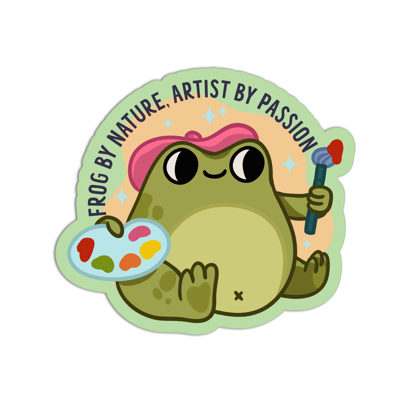 Frog By Nature, Artist By Passion Frogs Sticker
