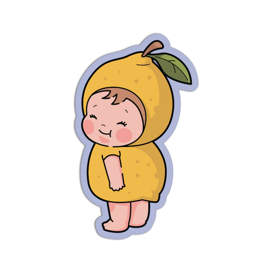 Shy Lemon Fruit Babies Sticker
