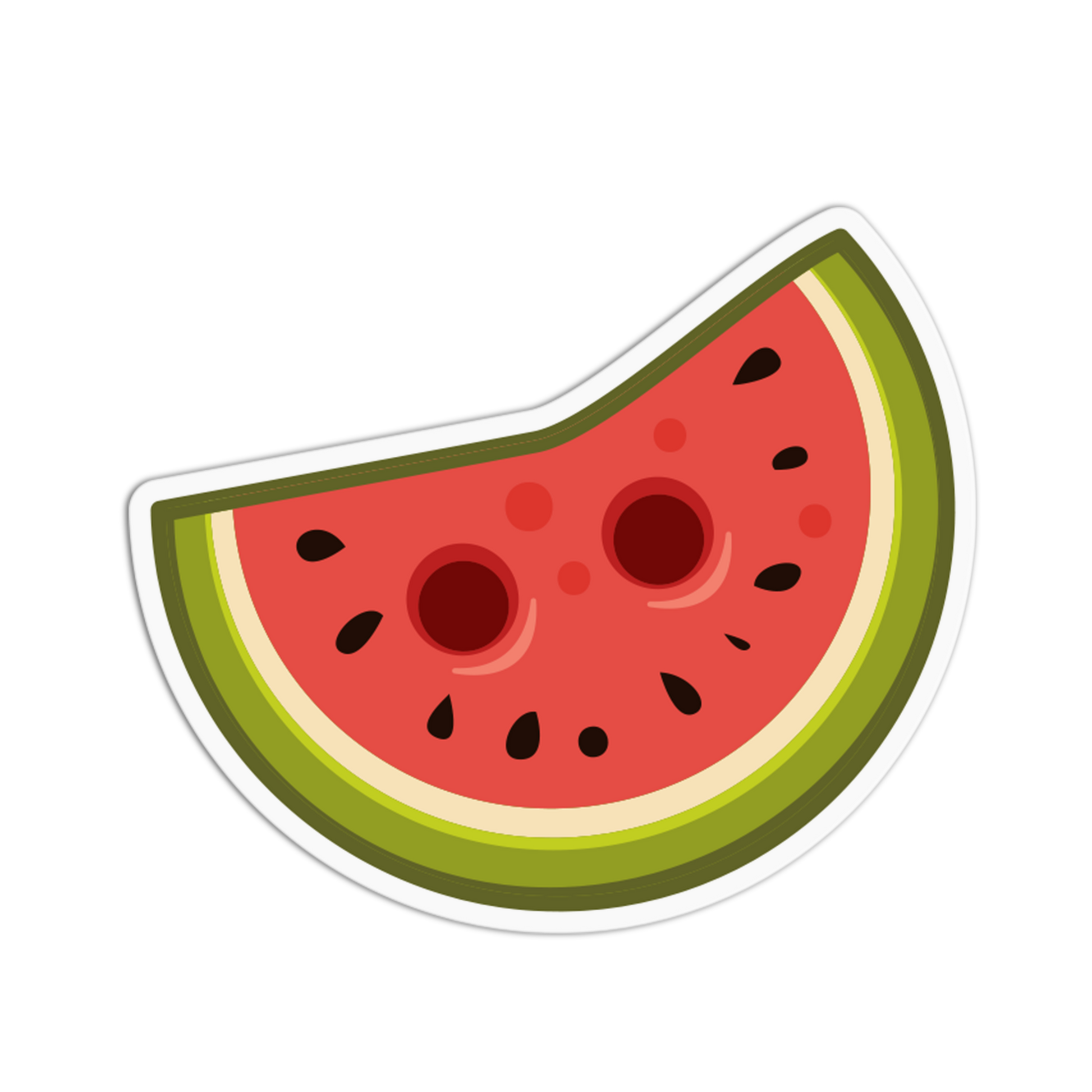 Illustration of a watermelon slice on a white background