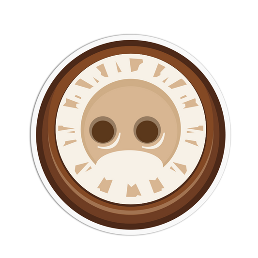 Illustration of a clock with a face on a white background
