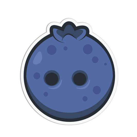 Illustration of a blueberry with a white outline on a transparent background
