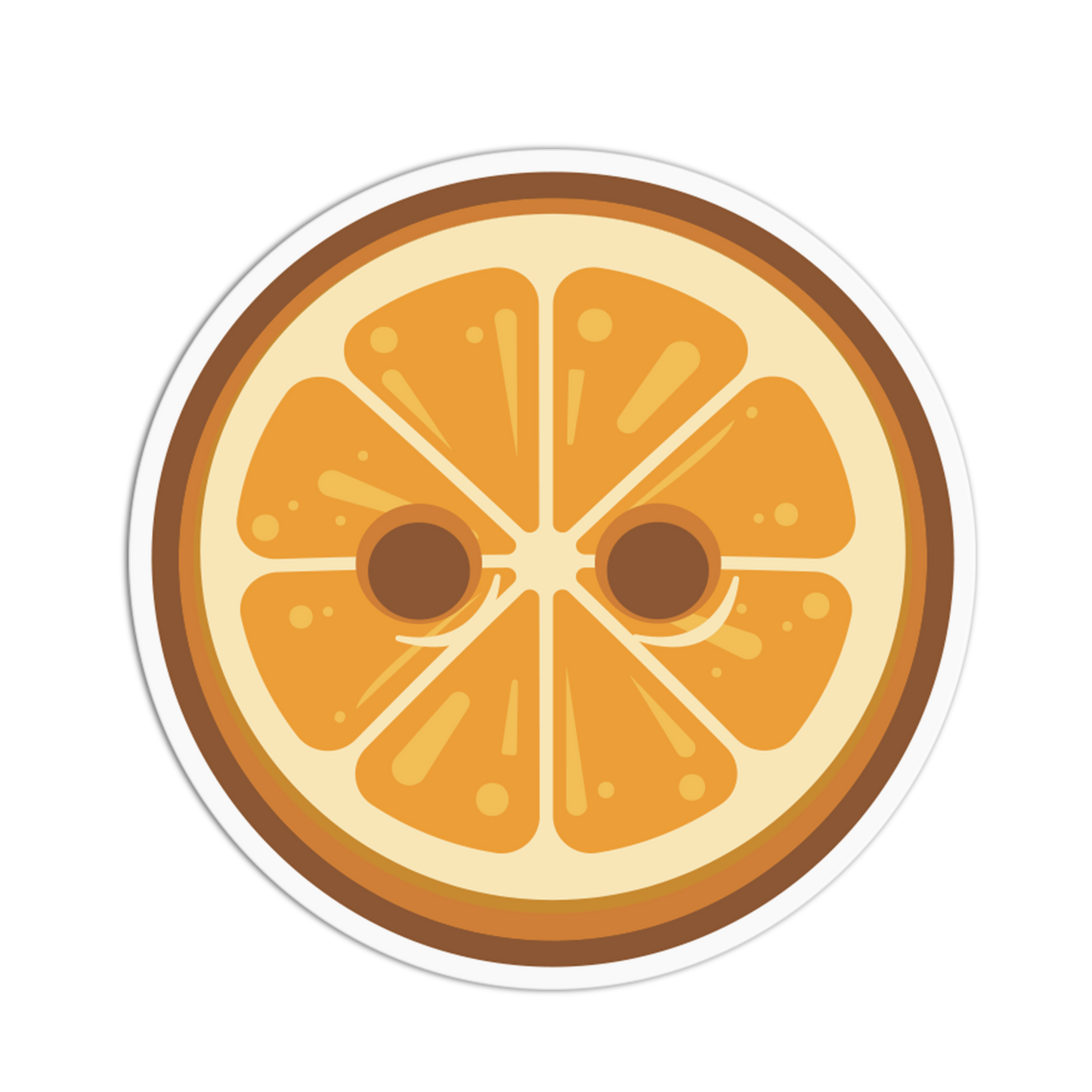 Illustration of a sliced orange on a white background