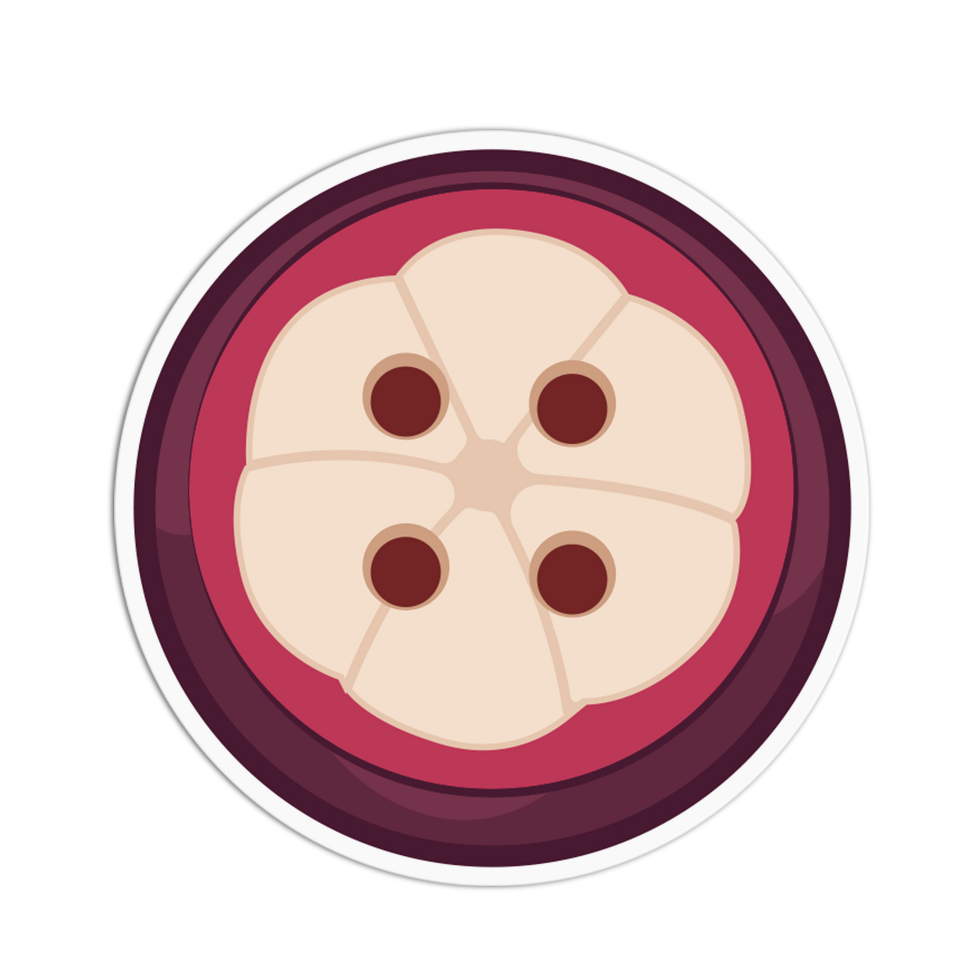 Illustration of a button with a red border on a white background