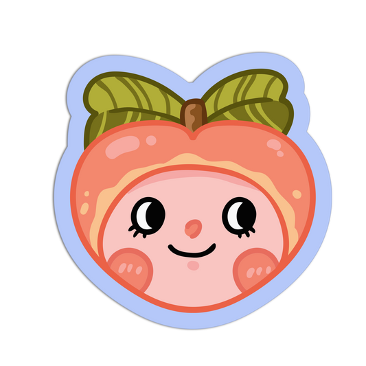 Fuzzy Peach Pal - Fruit Heads Sticker