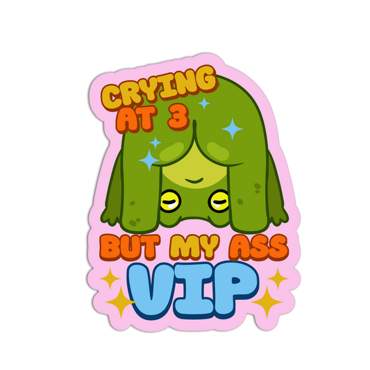Crying at 3 Funny Sticker
