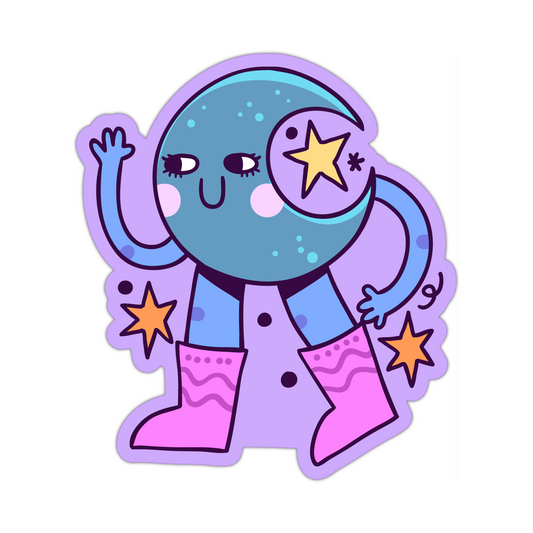 Star and Moon Galaxy and friends Sticker