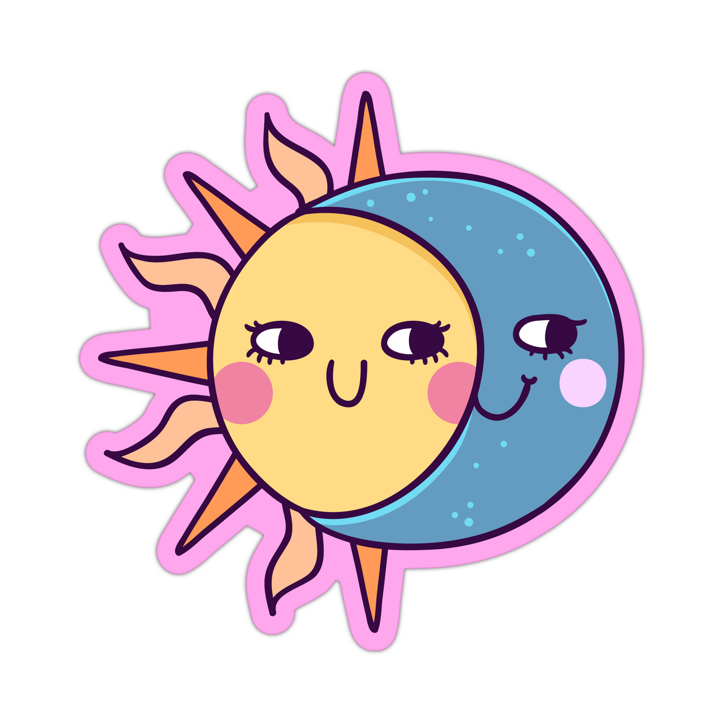 Sun and Moon Galaxy and friends Sticker