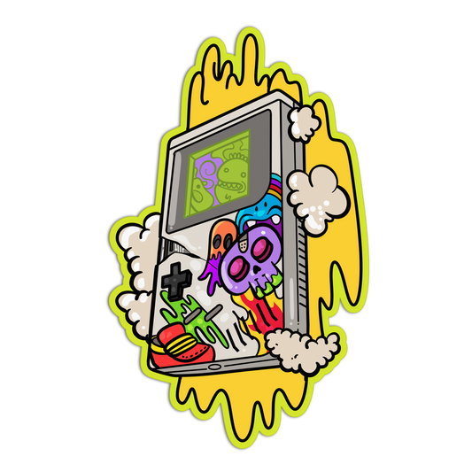 Overheated Game-Boy Gamer Stickers
