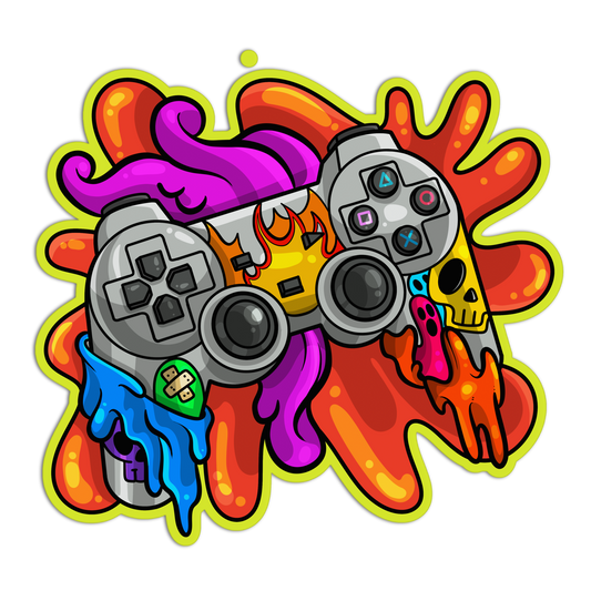 Fire-Heart Controller Gamer Stickers