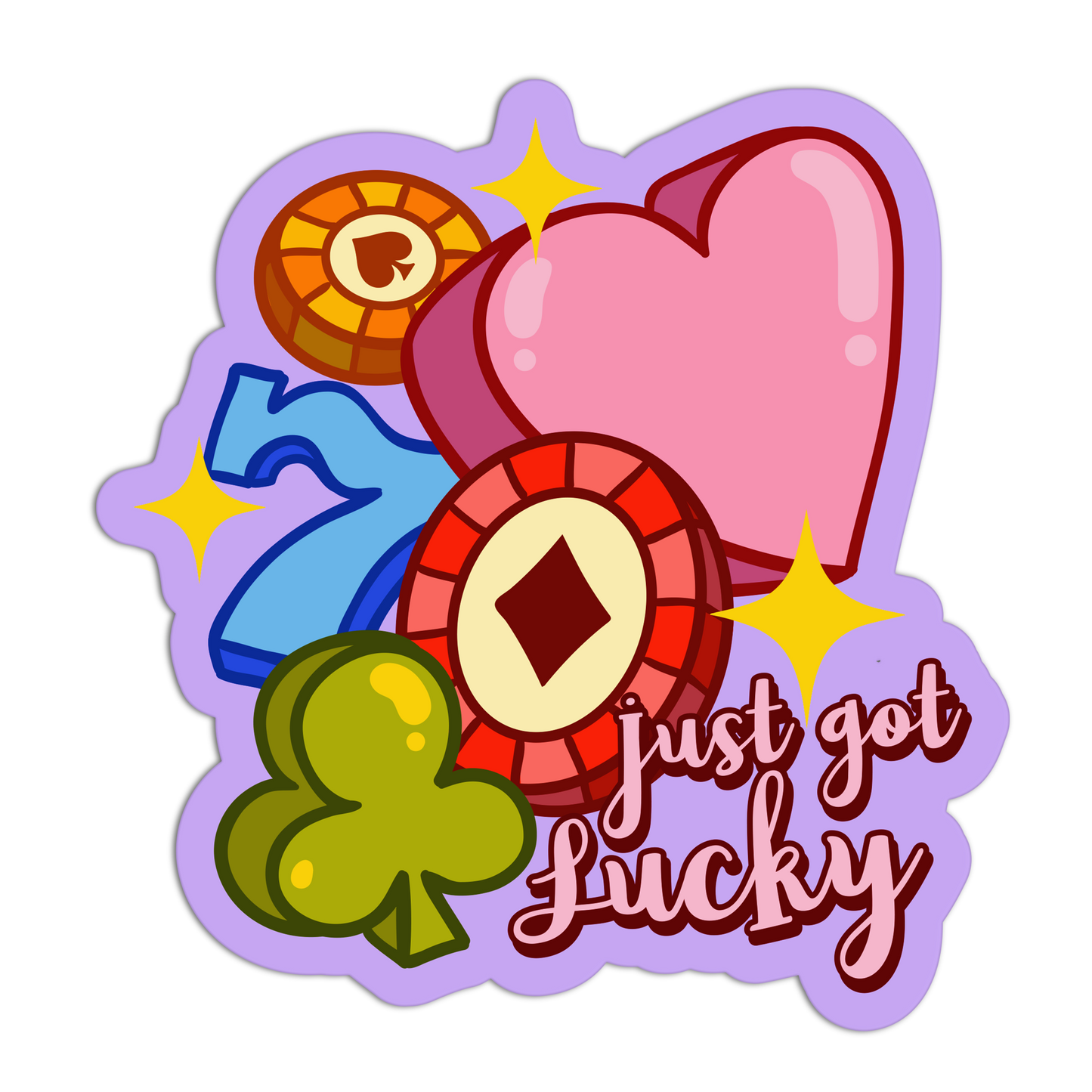 Just-Got-Lucky Girlie Gambling Stickers
