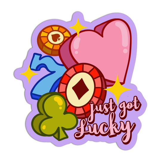 Just-Got-Lucky Girlie Gambling Stickers