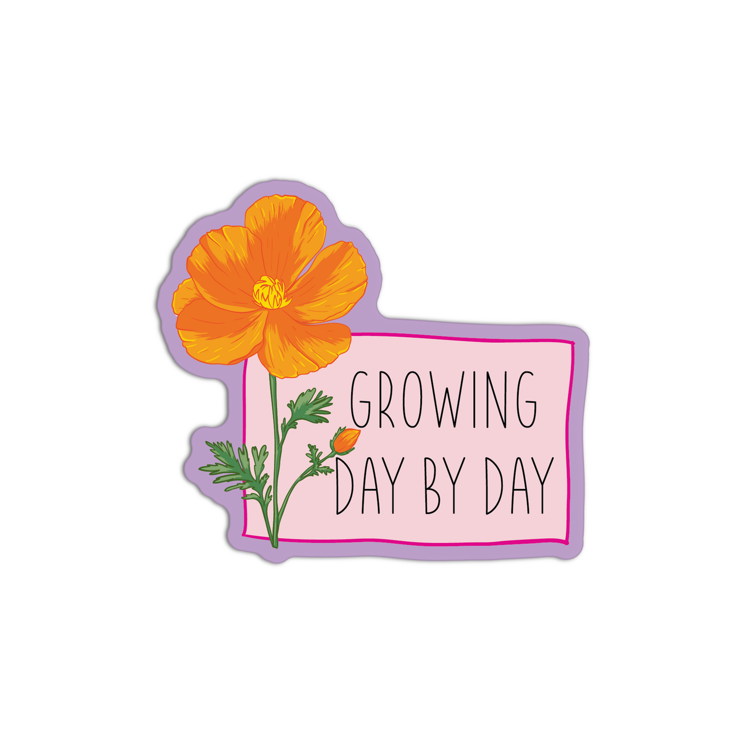 Growing day by day California Poppy Sticker