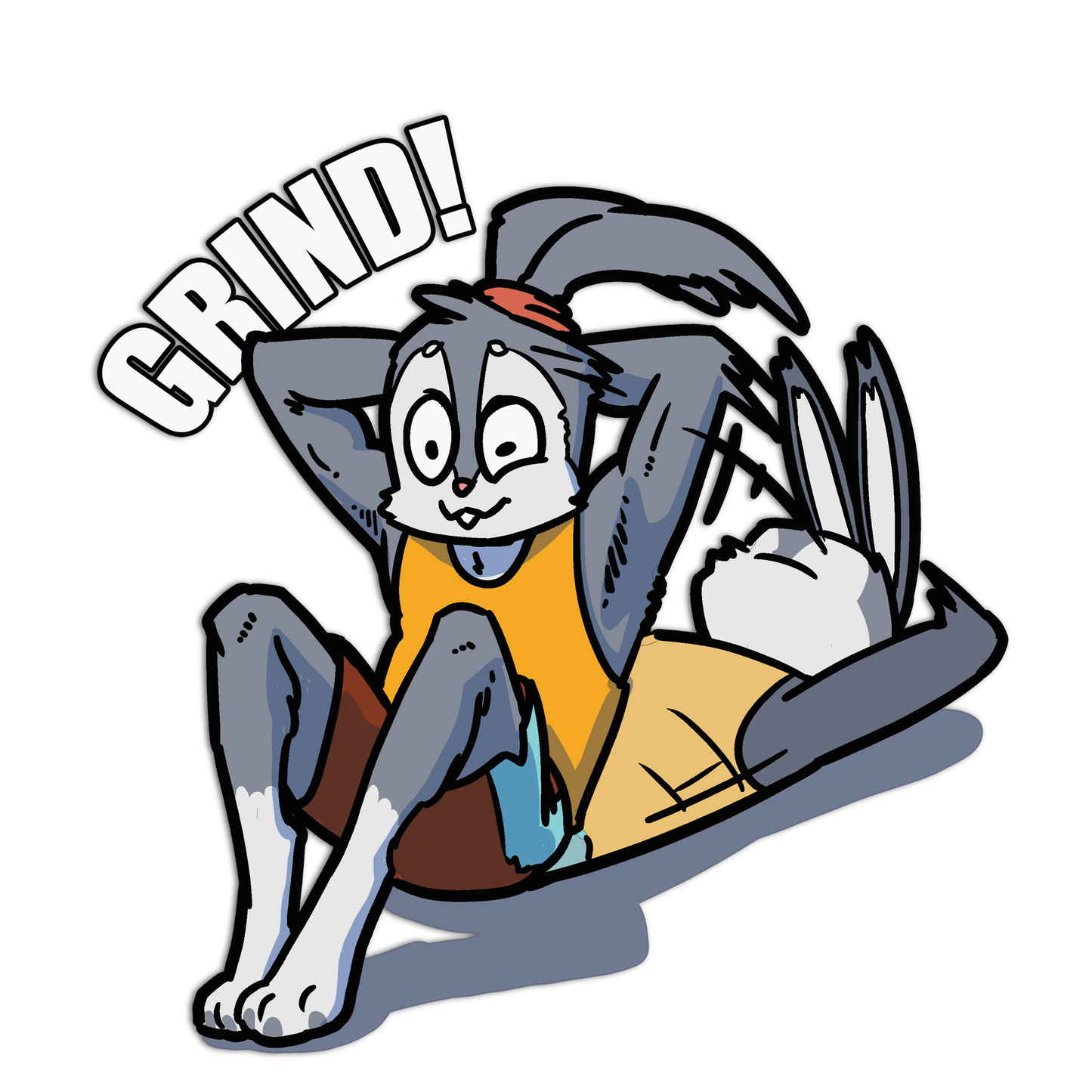 Sit-up Rabbit Gym Animal Stickers