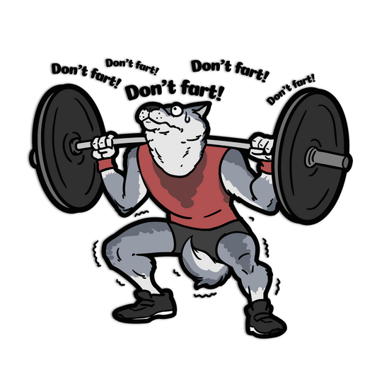 Squatting Wolf Gym Animal Stickers